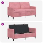 vidaXL Sofa s úložným priestorom Ružová 152 x 78 x 87 cm Polyester – Obrázok 6