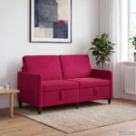 vidaXL Sofa s úložným priestorom Víno červené 152 x 78 x 87 cm