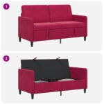 vidaXL Sofa s úložným priestorom Víno červené 152 x 78 x 87 cm – Obrázok 6