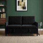 vidaXL Sofa s úložným priestorom Čierna 152 x 78 x 87 cm Polyester