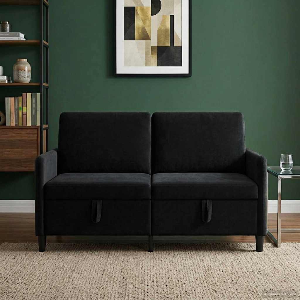 42036939_1.jpg vidaXL Sofa s úložným priestorom Čierna 152 x 78 x 87 cm Polyester – Obrázok 1