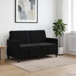 vidaXL Sofa s úložným priestorom Čierna 152 x 78 x 87 cm Polyester – Obrázok 3