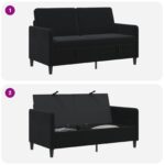 vidaXL Sofa s úložným priestorom Čierna 152 x 78 x 87 cm Polyester – Obrázok 6