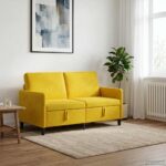 vidaXL Sofa s úložným priestorom Žltá 152 x 78 x 87 cm Polyester – Obrázok 3