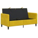 vidaXL Sofa s úložným priestorom Žltá 152 x 78 x 87 cm Polyester – Obrázok 4