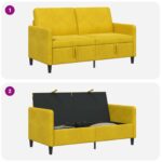 vidaXL Sofa s úložným priestorom Žltá 152 x 78 x 87 cm Polyester – Obrázok 6