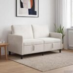 vidaXL Sofa s úložným priestorom Krémová 152 x 78 x 87 cm Polyester