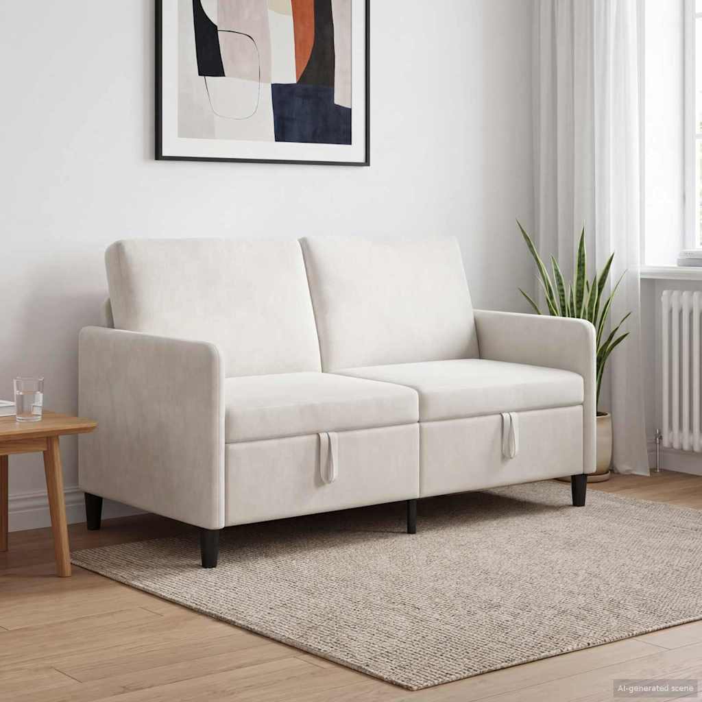42036941_1.jpg vidaXL Sofa s úložným priestorom Krémová 152 x 78 x 87 cm Polyester – Obrázok 1