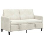 vidaXL Sofa s úložným priestorom Krémová 152 x 78 x 87 cm Polyester – Obrázok 2