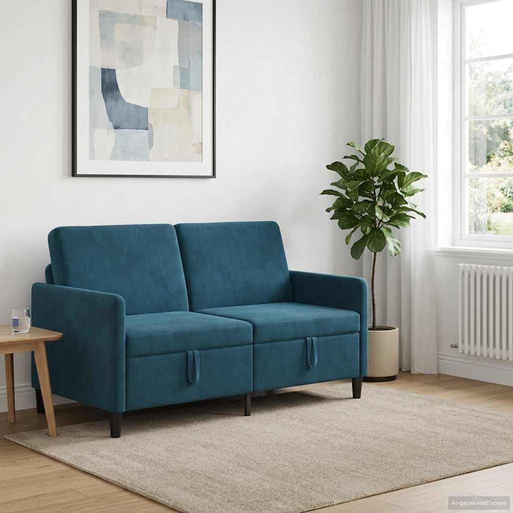 42036942_1.jpg vidaXL Sofa s úložným priestorom Modrá 152 x 78 x 87 cm Polyester – Obrázok 1