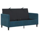 vidaXL Sofa s úložným priestorom Modrá 152 x 78 x 87 cm Polyester – Obrázok 4