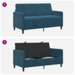vidaXL Sofa s úložným priestorom Modrá 152 x 78 x 87 cm Polyester – Obrázok 6