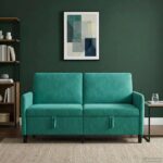 vidaXL Sofa s úložným priestorom Tyrkysová 152 x 78 x 87 cm Polyester