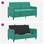 vidaXL Sofa s úložným priestorom Tyrkysová 152 x 78 x 87 cm Polyester – Obrázok 6