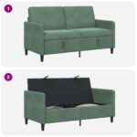 vidaXL Sofa s úložným priestorom Morská zelená 152 x 78 x 87 cm – Obrázok 6