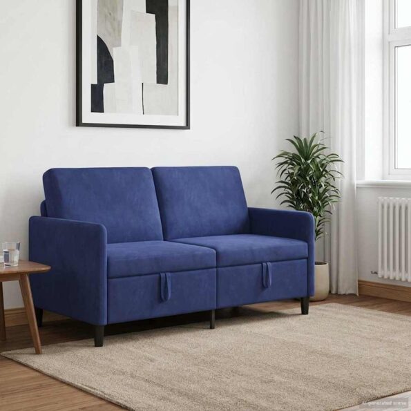 vidaXL Sofa s úložným priestorom Policajná modrá 152 x 78 x 87 cm – Obrázok 3