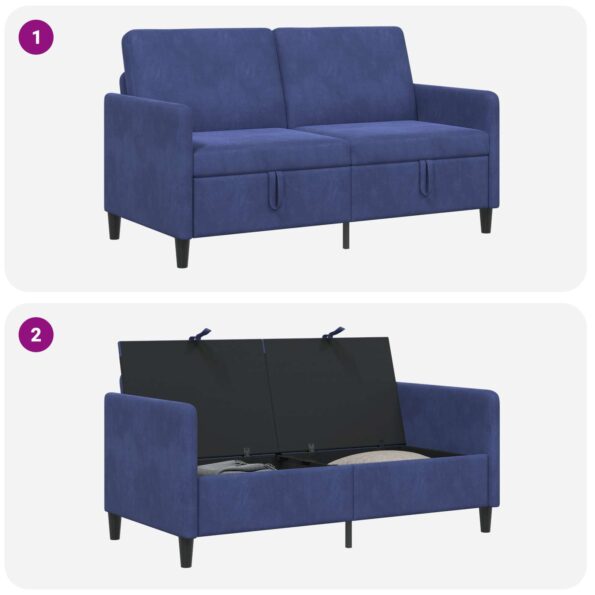 vidaXL Sofa s úložným priestorom Policajná modrá 152 x 78 x 87 cm – Obrázok 6