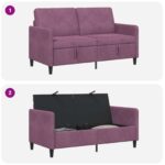 vidaXL Sofa s úložným priestorom Fialová 152 x 78 x 87 cm Polyester – Obrázok 5