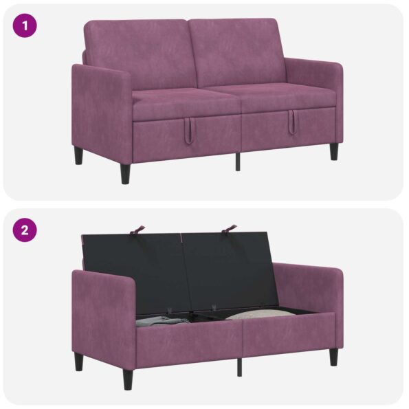 vidaXL Sofa s úložným priestorom Fialová 152 x 78 x 87 cm Polyester – Obrázok 5