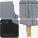 vidaXL Sofa s úložným priestorom Svetlosivá 172 x 78 x 87 cm Polyester – Obrázok 6