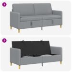 vidaXL Sofa s úložným priestorom Svetlosivá 172 x 78 x 87 cm Polyester – Obrázok 7