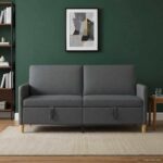 vidaXL Sofa s úložným priestorom Tmavosivá 172 x 78 x 87 cm Polyester