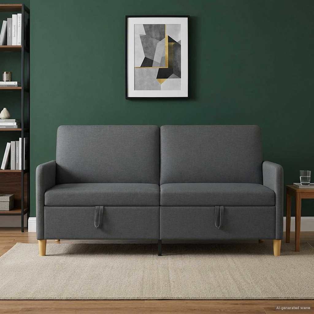 42036948_1.jpg vidaXL Sofa s úložným priestorom Tmavosivá 172 x 78 x 87 cm Polyester – Obrázok 1