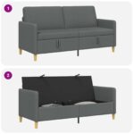 vidaXL Sofa s úložným priestorom Tmavosivá 172 x 78 x 87 cm Polyester – Obrázok 7