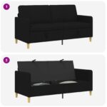 vidaXL Sofa s úložným priestorom Čierna 172 x 78 x 87 cm Polyester – Obrázok 7