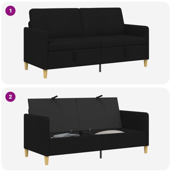 vidaXL Sofa s úložným priestorom Čierna 172 x 78 x 87 cm Polyester – Obrázok 7