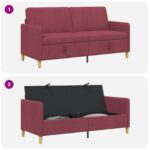 vidaXL Sofa s úložným priestorom Víno červené 172 x 78 x 87 cm – Obrázok 7