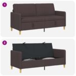 vidaXL Sofa s úložným priestorom Tmavohnedá 172 x 78 x 87 cm Polyester – Obrázok 7
