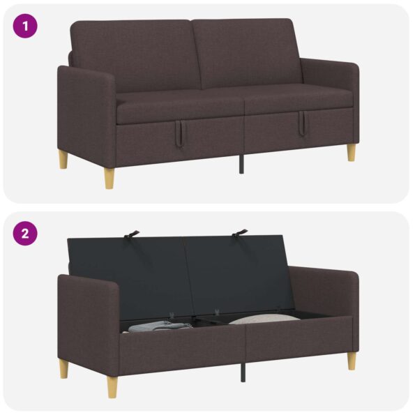 vidaXL Sofa s úložným priestorom Tmavohnedá 172 x 78 x 87 cm Polyester – Obrázok 7