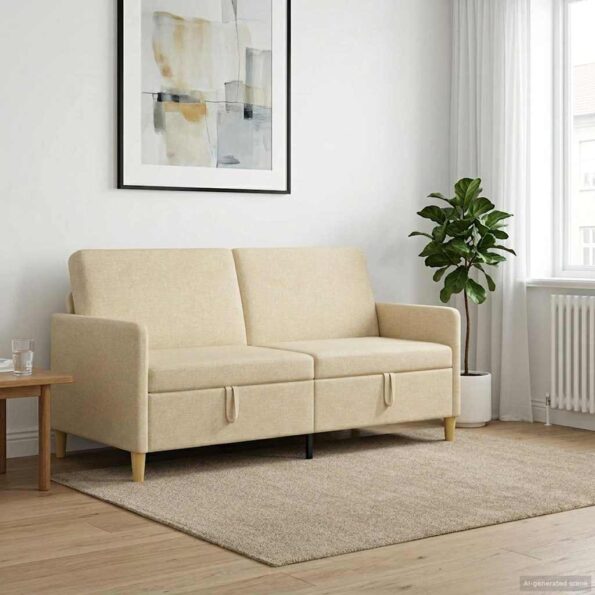 vidaXL Sofa s úložným priestorom Krémová 172 x 78 x 87 cm Polyester – Obrázok 3