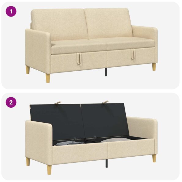 vidaXL Sofa s úložným priestorom Krémová 172 x 78 x 87 cm Polyester – Obrázok 7