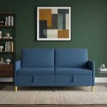 vidaXL Sofa s úložným priestorom Modrá 172 x 78 x 87 cm Polyester – Obrázok 3