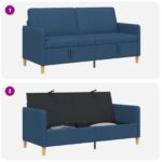 vidaXL Sofa s úložným priestorom Modrá 172 x 78 x 87 cm Polyester – Obrázok 7