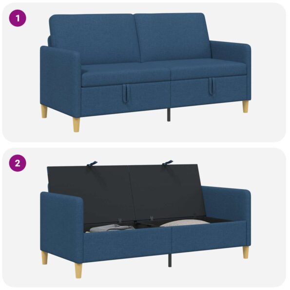 vidaXL Sofa s úložným priestorom Modrá 172 x 78 x 87 cm Polyester – Obrázok 7