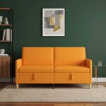 vidaXL Sofa s úložným priestorom Tmavá žltá 172 x 78 x 87 cm Polyester