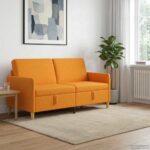 vidaXL Sofa s úložným priestorom Tmavá žltá 172 x 78 x 87 cm Polyester – Obrázok 3