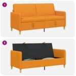 vidaXL Sofa s úložným priestorom Tmavá žltá 172 x 78 x 87 cm Polyester – Obrázok 7