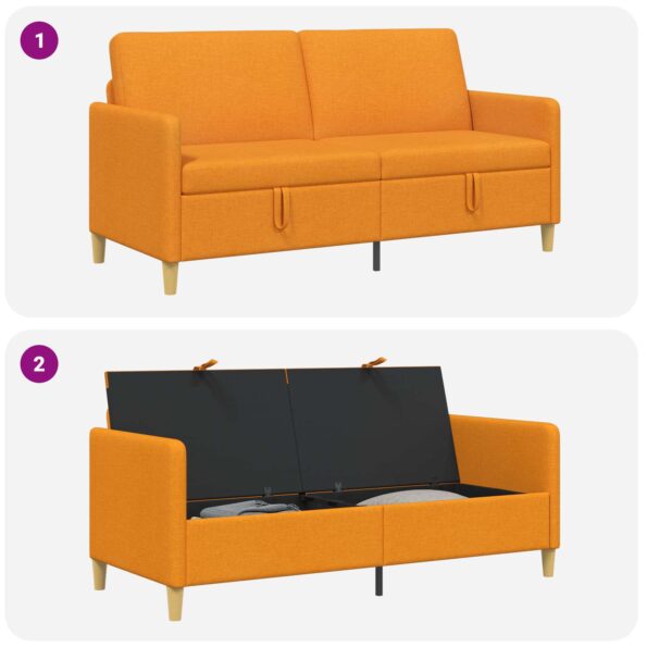 vidaXL Sofa s úložným priestorom Tmavá žltá 172 x 78 x 87 cm Polyester – Obrázok 7