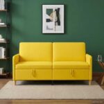 vidaXL Sofa s úložným priestorom Svetložltá 172 x 78 x 87 cm Polyester – Obrázok 3