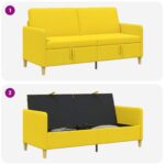 vidaXL Sofa s úložným priestorom Svetložltá 172 x 78 x 87 cm Polyester – Obrázok 7