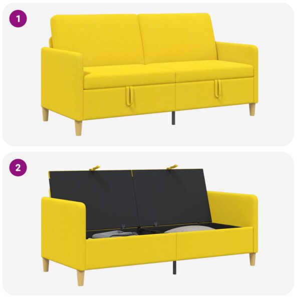 vidaXL Sofa s úložným priestorom Svetložltá 172 x 78 x 87 cm Polyester – Obrázok 7