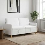 vidaXL Sofa s úložným priestorom Biela 172 x 78 x 87 cm Polyester