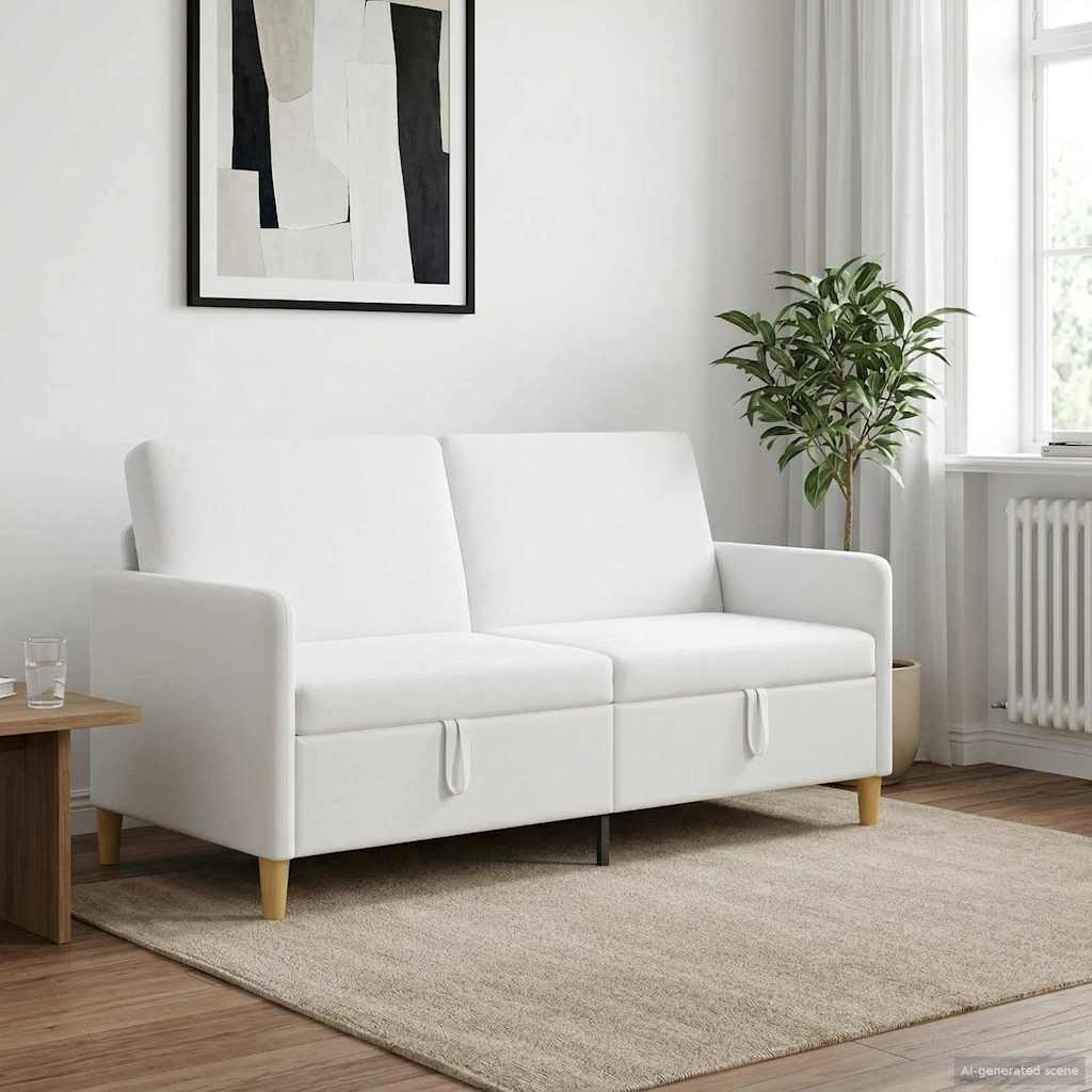 42036958_1.jpg vidaXL Sofa s úložným priestorom Biela 172 x 78 x 87 cm Polyester – Obrázok 1