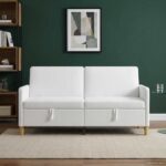 vidaXL Sofa s úložným priestorom Biela 172 x 78 x 87 cm Polyester – Obrázok 4