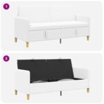 vidaXL Sofa s úložným priestorom Biela 172 x 78 x 87 cm Polyester – Obrázok 8