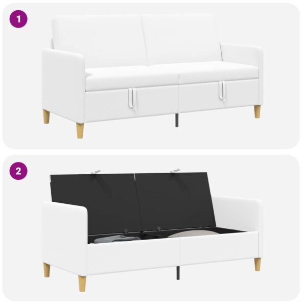vidaXL Sofa s úložným priestorom Biela 172 x 78 x 87 cm Polyester – Obrázok 8